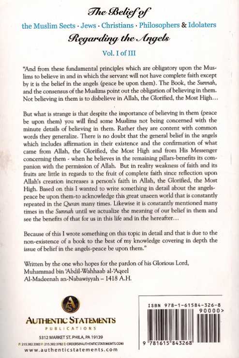 The Belief of The Muslim Sects Philosophers and Idolaters - Back Cover