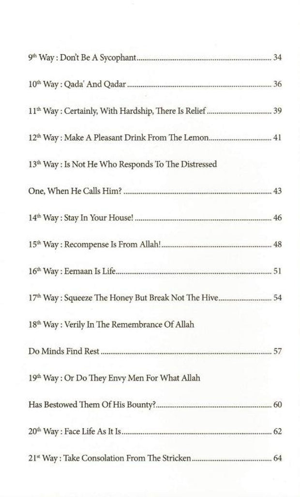 30 Ways To Attain Happiness - Published by Dakwah Corner Bookstore - TOC - 2