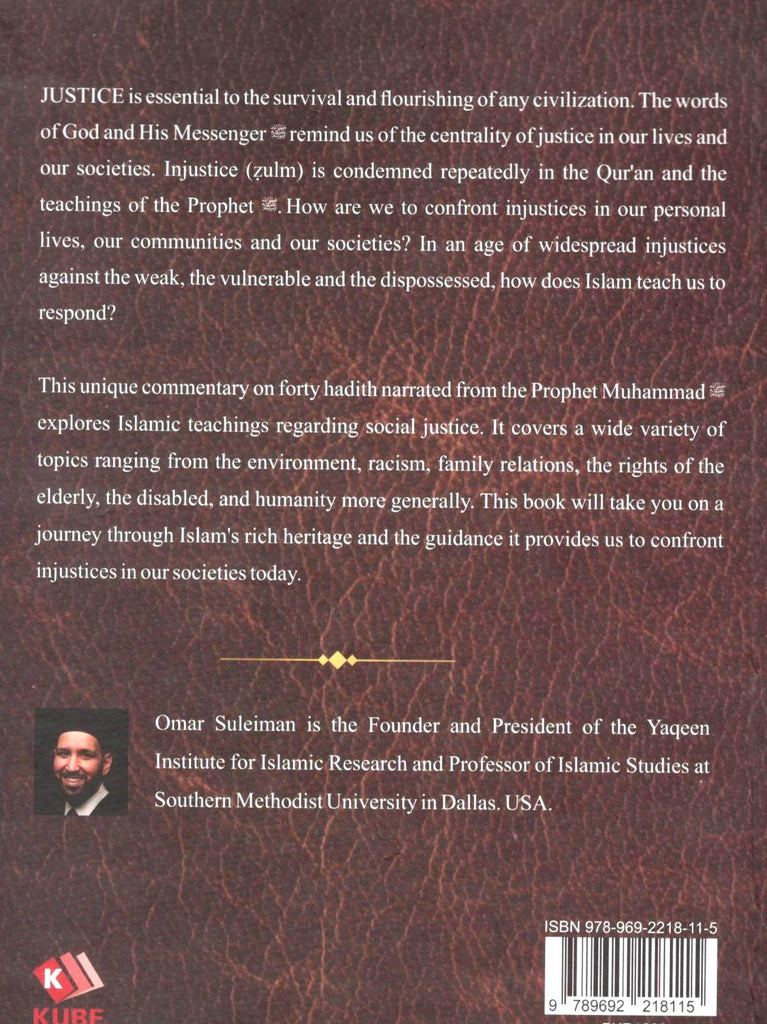 40 On Justice – Pakistan Edition - Published by Kube Publishing - Back Cover