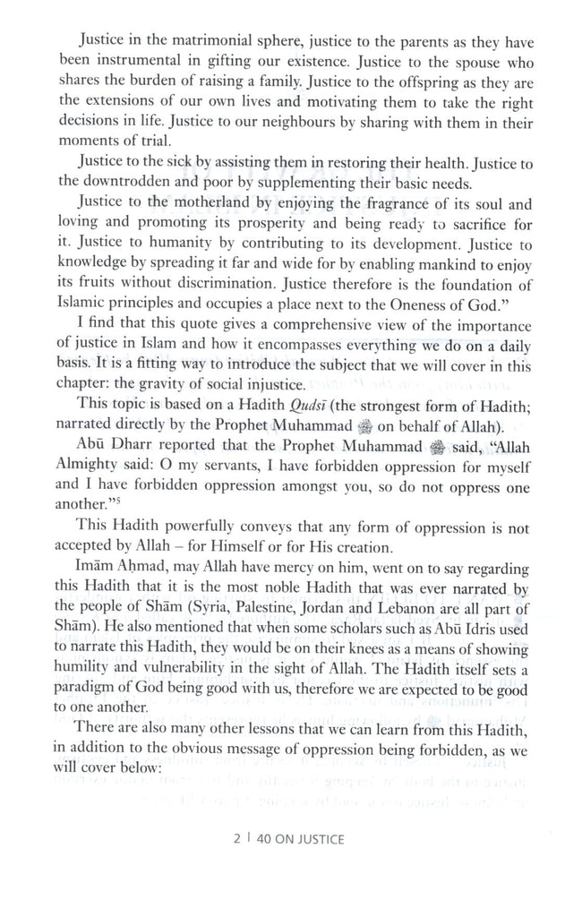 40 On Justice – Pakistan Edition - Published by Kube Publishing - Sample Page - 2