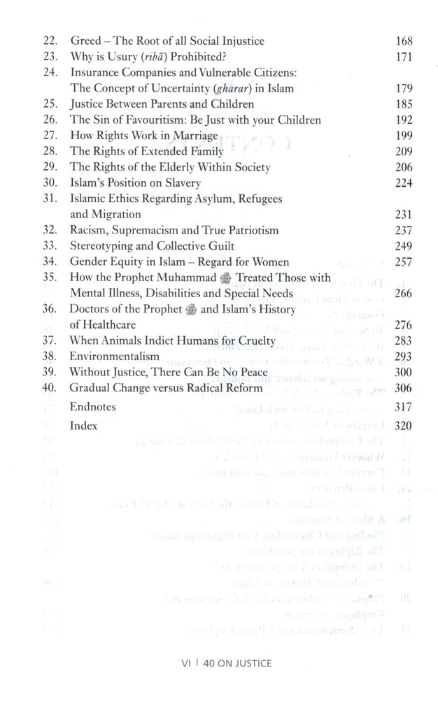 40 On Justice – Pakistan Edition - Published by Kube Publishing - TOC - 2