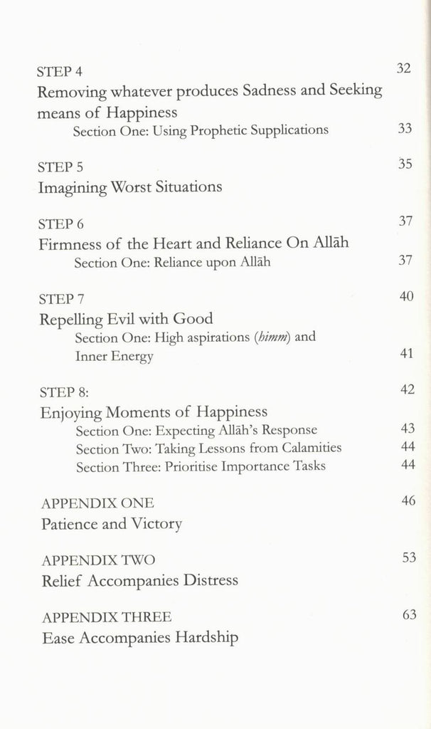 8 Steps to Happiness – Awakening the Inner Self in Pursuit of Personal Change - Published by Daar-Us-Sunnah - toc - 2