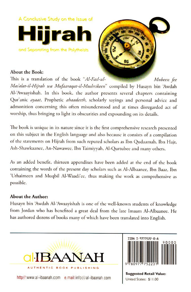 A Conclusive Study on the Issue of Hijrah and Separating from the Polytheists - Back Cover