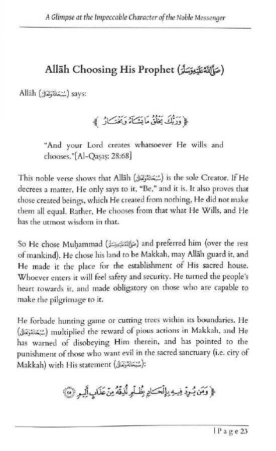 A Glimpse At The Impeccable Character Of The Noble Messenger - Published by Hikmah Publications - Sample Page - 3