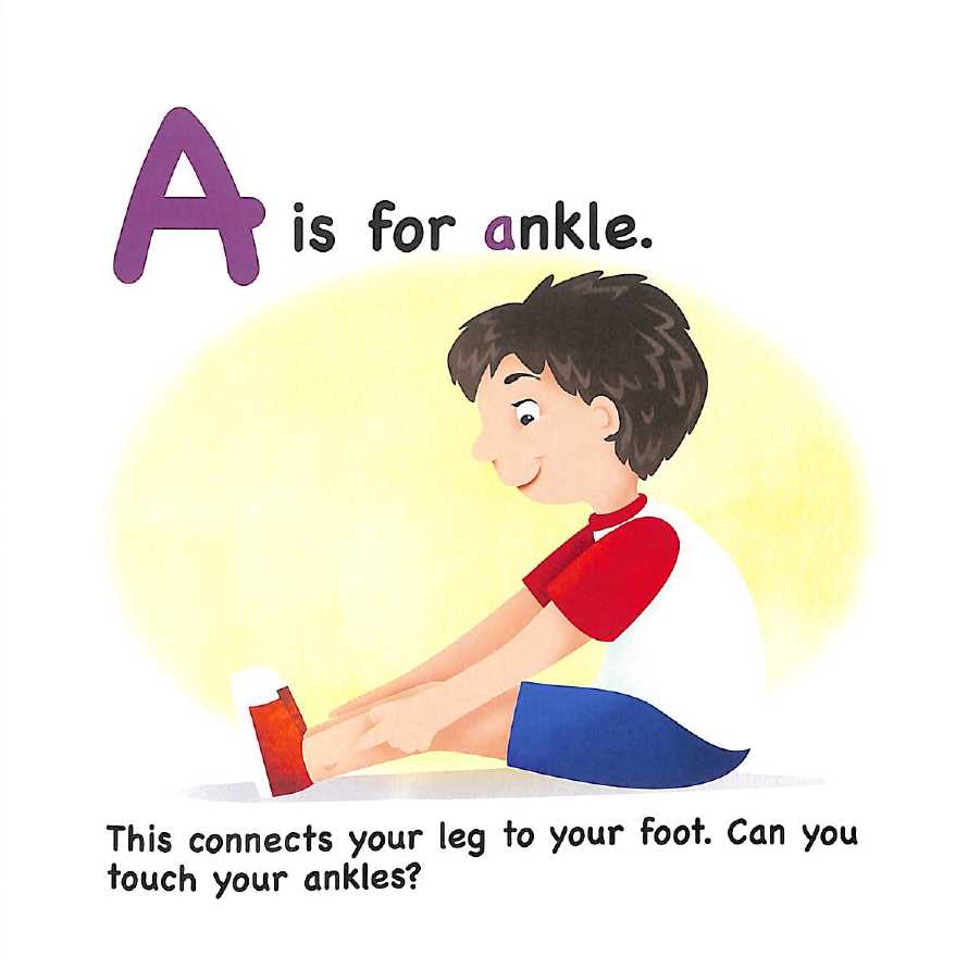 A is for Ankle - Human Body ABC Book - Published by Prolance Writing - Sample Page - 1