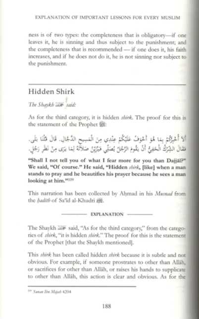 Explanation Of Important Lessons For Every Muslim - Sample Page - 1