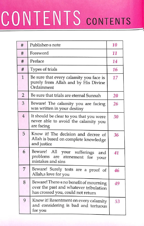 Facing Calamities - 43 Ways Of Facing Trials and Troubles - Published by Baitussalam - TOC - 1