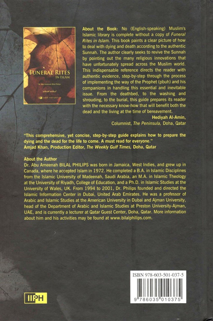 Funeral Rites in Islam - Published by International Islamic Publishing House - Back cover