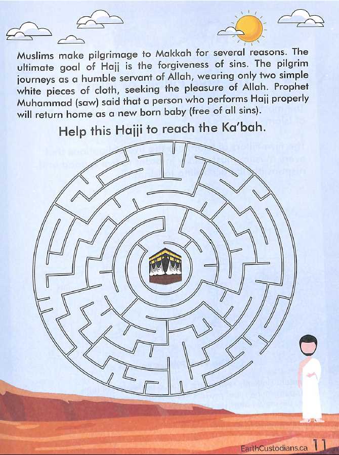 Hajj Activity Book - Plus Jumbo Eid Stickers - Published by Earth Custodians - Sample Page - 3