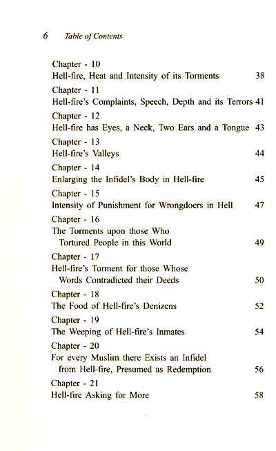 Hell-Fire Its Torments And Denizens - Published by International Islamic Publishing House - toc - 2