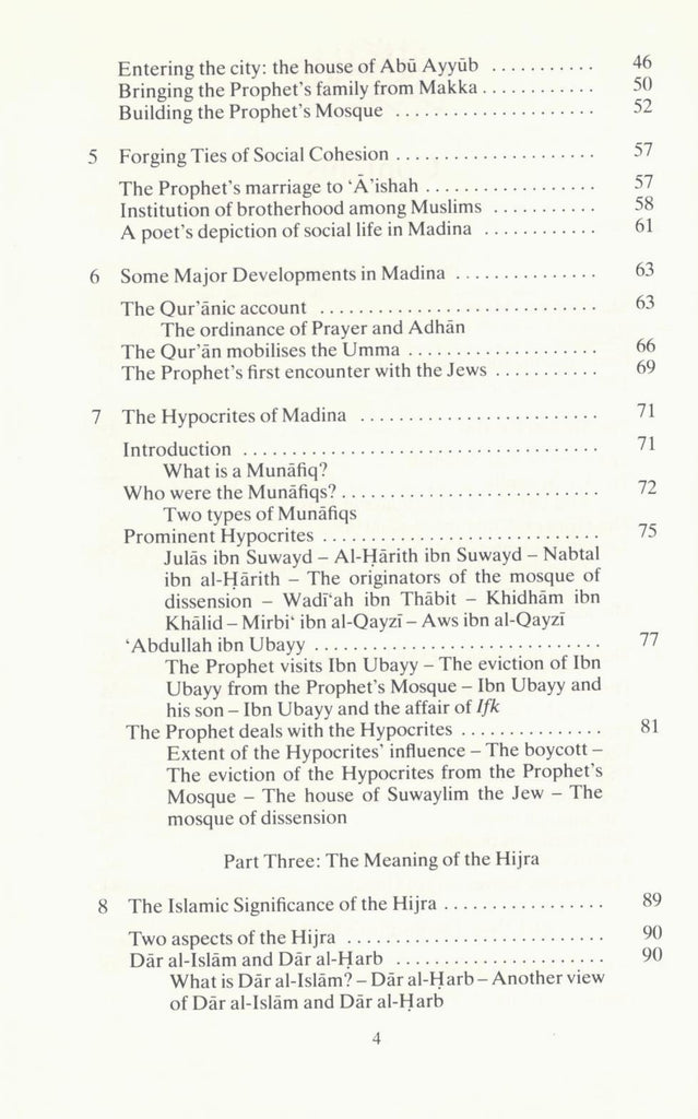 Hijra - Story and Significance - Published by The Islamic Foundation - TOC - 2