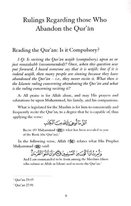 Islamic Rulings Regarding The Quran - Published by Al-Hidaayah Publishing and Distribution - Sample Page - 1