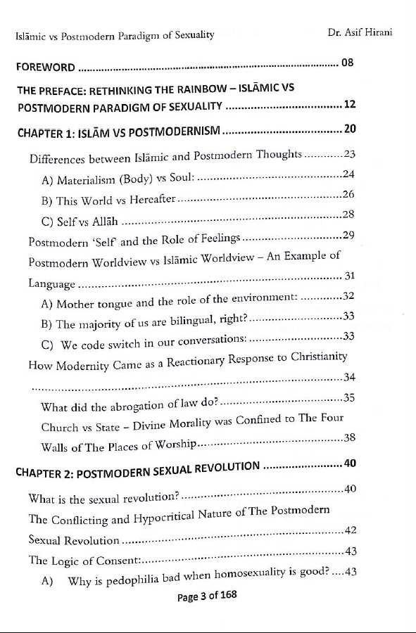 Islamic vs Postmodern Paradigm of sexuality - Rethinking the rainbow - TOC - 1Islamic vs Postmodern Paradigm of sexuality - Rethinking the rainbow - TOC - 1