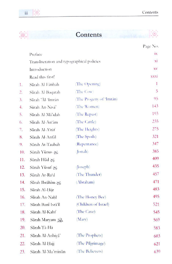 Meanings Of Noble Quran With Explanatory Notes - Published by Maktabah Maariful Quran - TOC - 1
