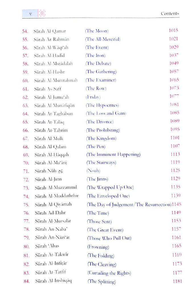 Meanings Of Noble Quran With Explanatory Notes - Published by Maktabah Maariful Quran - TOC - 2
