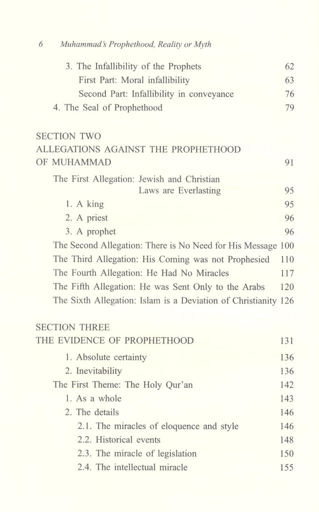 Muhammad’s Prophethood - Reality or Myth - Published by International Islamic Publishing House - toc - 2