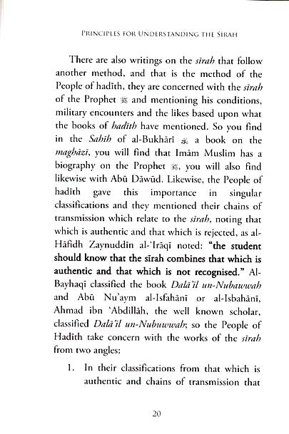 Principles for Understanding the Sirah - Published by Ahlul Hadeeth Publications - Sample Page - 2