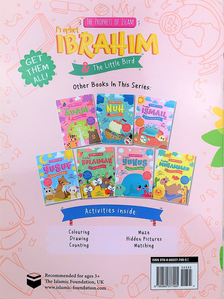 Prophet Ibrahim and the Little Bird Activity Book - The Prophets of Islam Activity Books - Back Cover