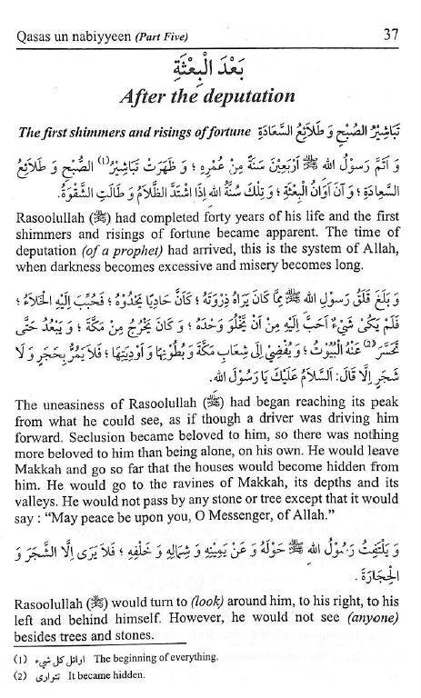 Qasas un Nabiyyeen - Arabic - English Bilingual Edition - Part 5 - Sample Page - 5