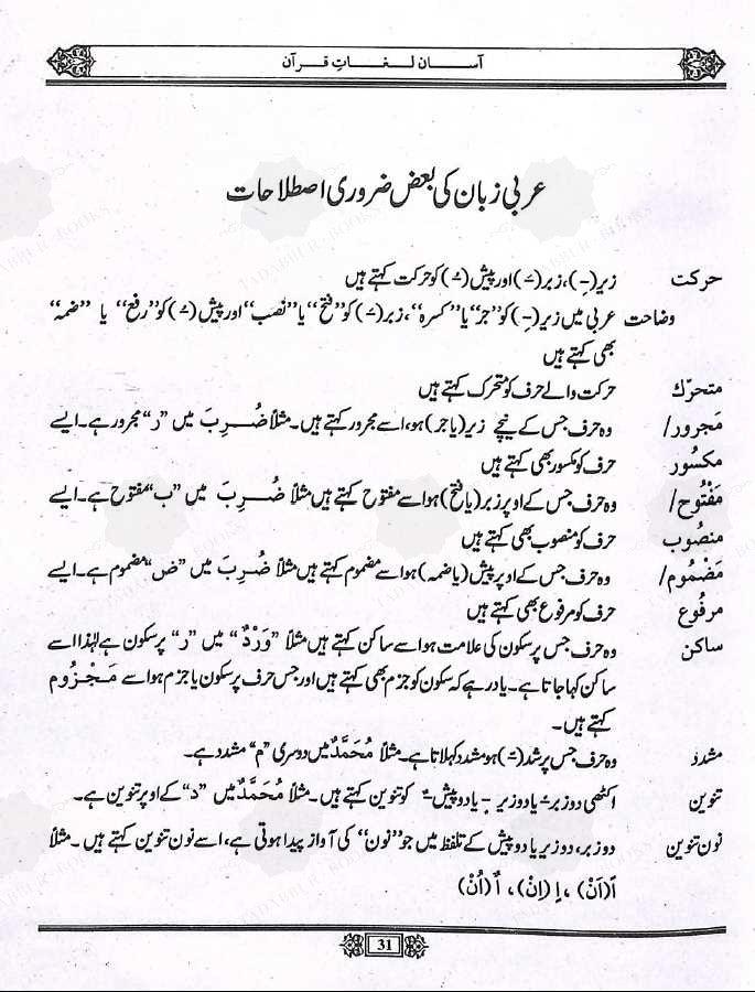 آسان لغات قرآن - ناشر حديث پبليكيشنز - Sample Page - 1