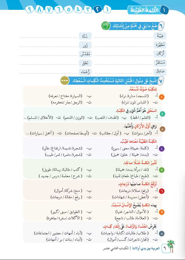 العربية بين يدي اولادنا - كتاب الطالب - الكتاب الثاني عشر - Sample Page - 2