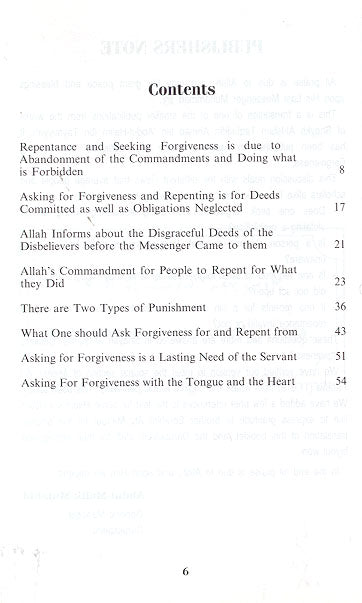Seeking Forgiveness - Published by Darussalam - TOC - 1