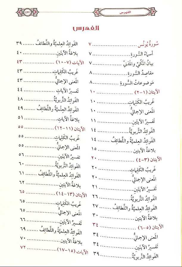 التفسير المحرر للقرآن الكريم - سورة يونس - المجلد التاسع - طبعة مؤسسة الدرر السنية - TOC - 1
