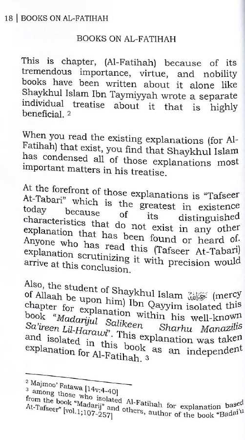 Tafseer Surah Fatihah and Clarifying the Categories of Tawheed in it - Published by Maktabatul Irshad - Sample Page - 1