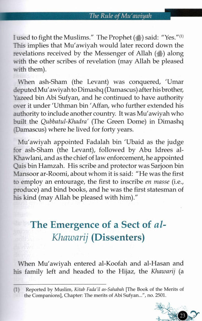 The Caliphate of Banu Umayyah - The First Phase - Published by Darussalam - Sample Page - 3