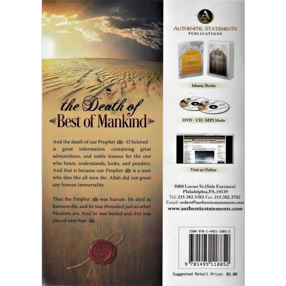 The Death Of Best Of Mankind - Published by Authentic Statements Publications - Back Cover