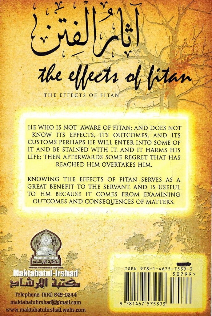 The Effects of Fitan - Back Cover