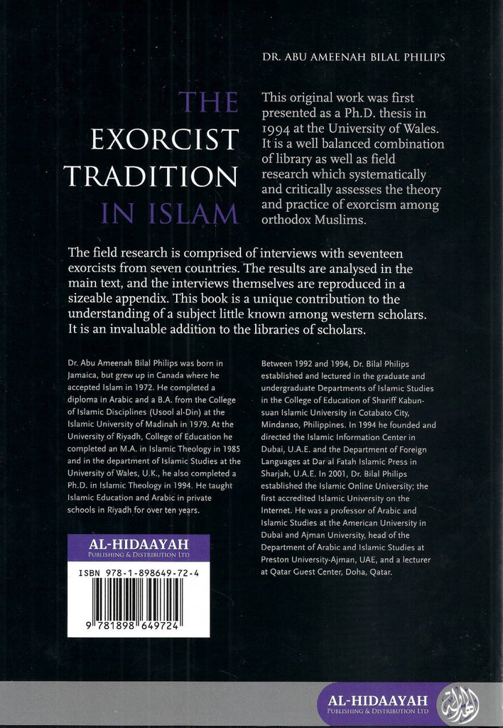 The Exorcist Tradition In Islam - Published by Al-Hidaayah Publishing - Back Cover