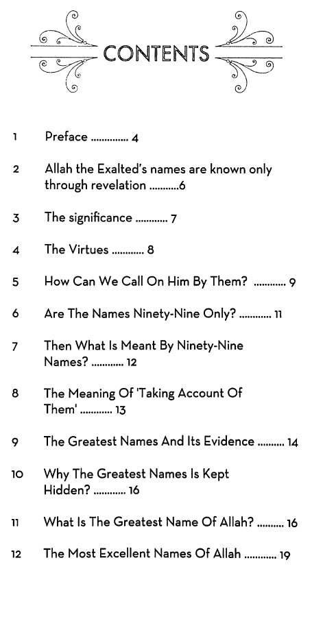 The Most Excellent Names of Allah - Published by Dakwah Corner Bookstore - toc - 1