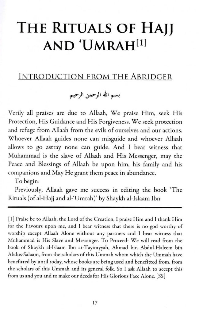 The Rituals of Hajj & Umrah - Published by Ahl-e-Dhikr Publications - Sample Page - 1