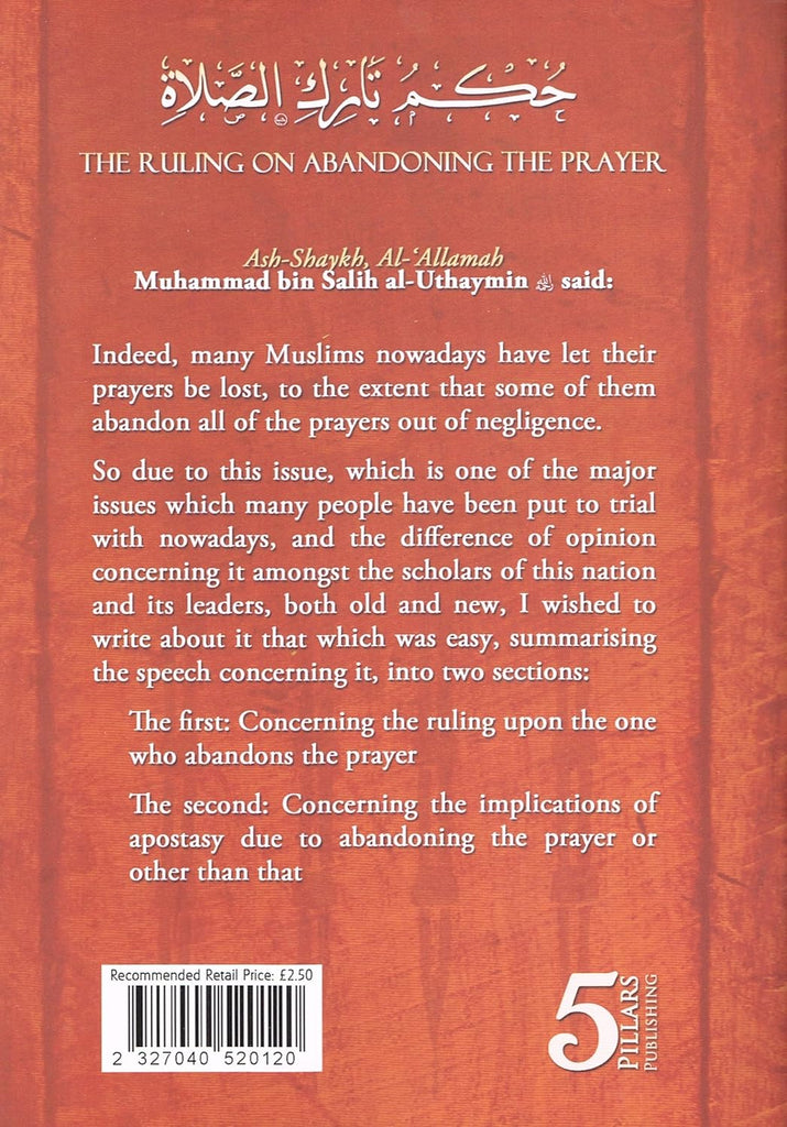 The Ruling On Abandoning The Prayer - Published by 5 Pillars Publishing - Back Cover