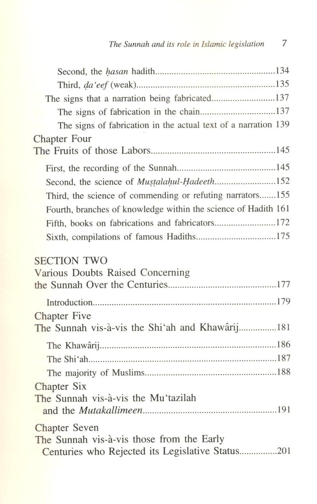 The Sunnah and Its Role in Islamic Legislation - Published by International Islamic Publishing House - TOC - 3