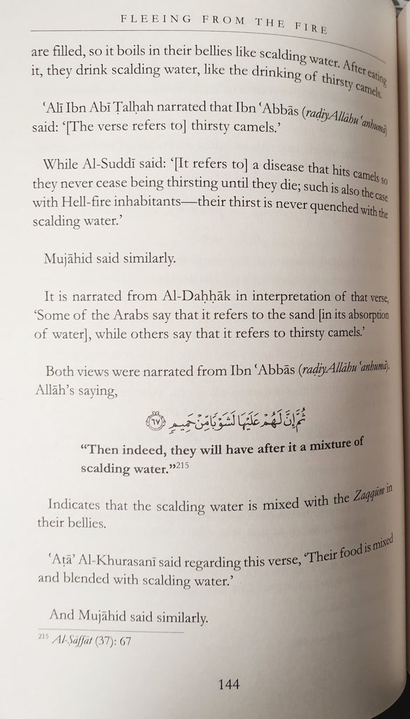 Fleeing From The Fire - English Translation Of Al-Takhwif Min Al-Nar Wal-Tarif bi Hali Dar Al-Bawar / English_Book