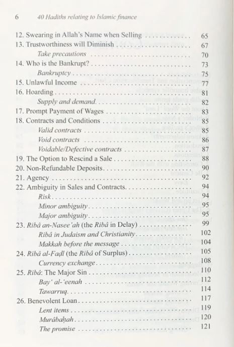 40 Hadiths Relating to Islamic Finance - English Book