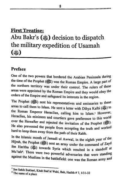 Abu Bakar’s Great Deed Usamah’s Military Expedition - Lessons & Parables - Preface