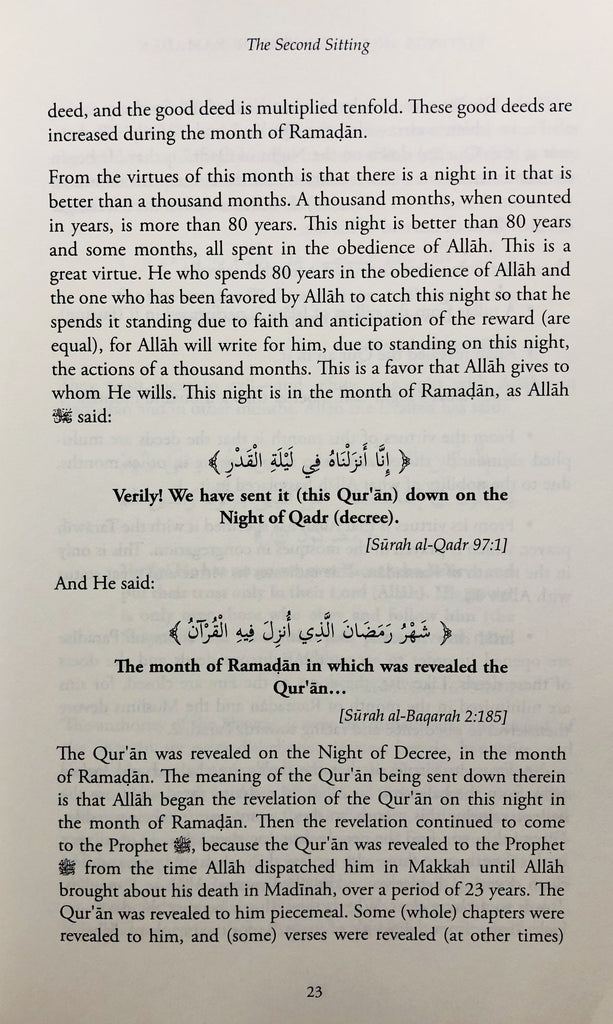 Sittings In The Month Of Ramadan and A Gift To The People Of Iman - In Lessons For The Month Of Ramadan - English_Book