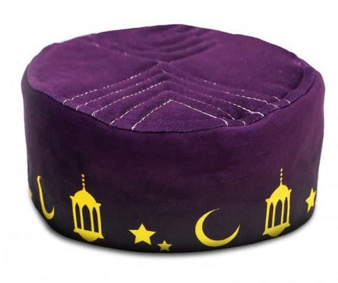 Purple Moon Star Prayer Cap - Prayer Cap