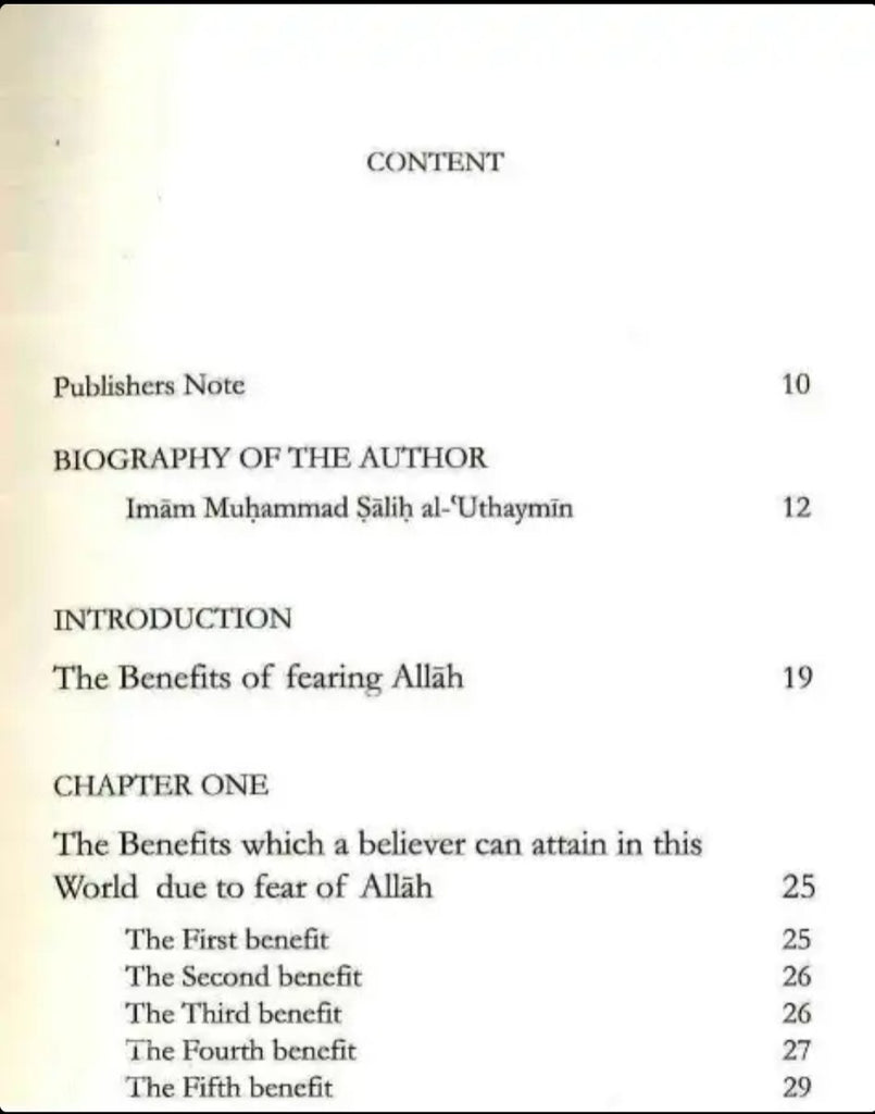 The Benefits of Fearing Allah - English Translation of - English_Book