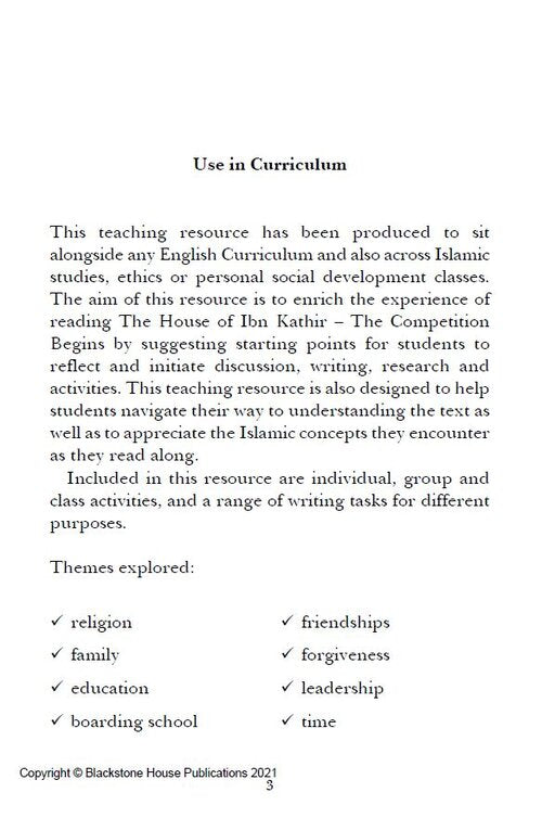Teaching Resource - The House of Ibn Kathir - The Copetition Begins - Sample Page - 1