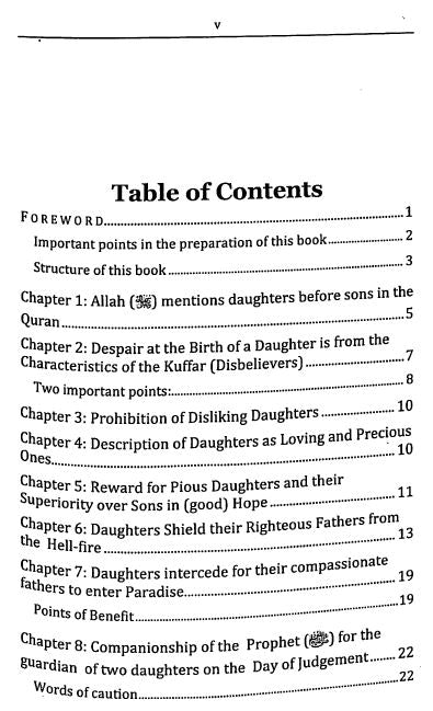 The Noble Status of a Daughter in Islam - TOC - 1
